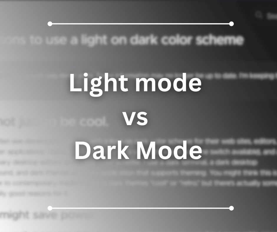 Reasons to use a light on dark color scheme